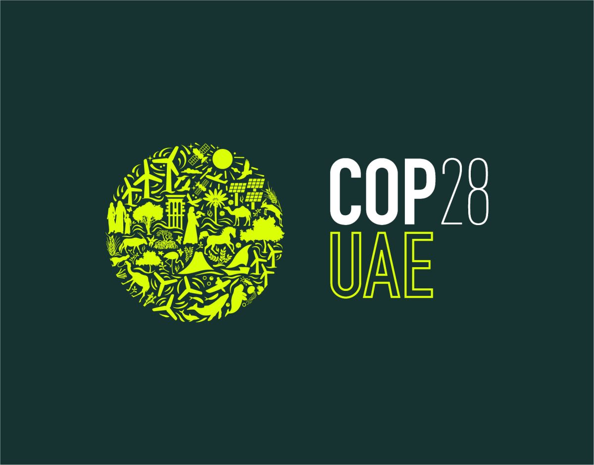 The COP28 logo as designed by Identity 