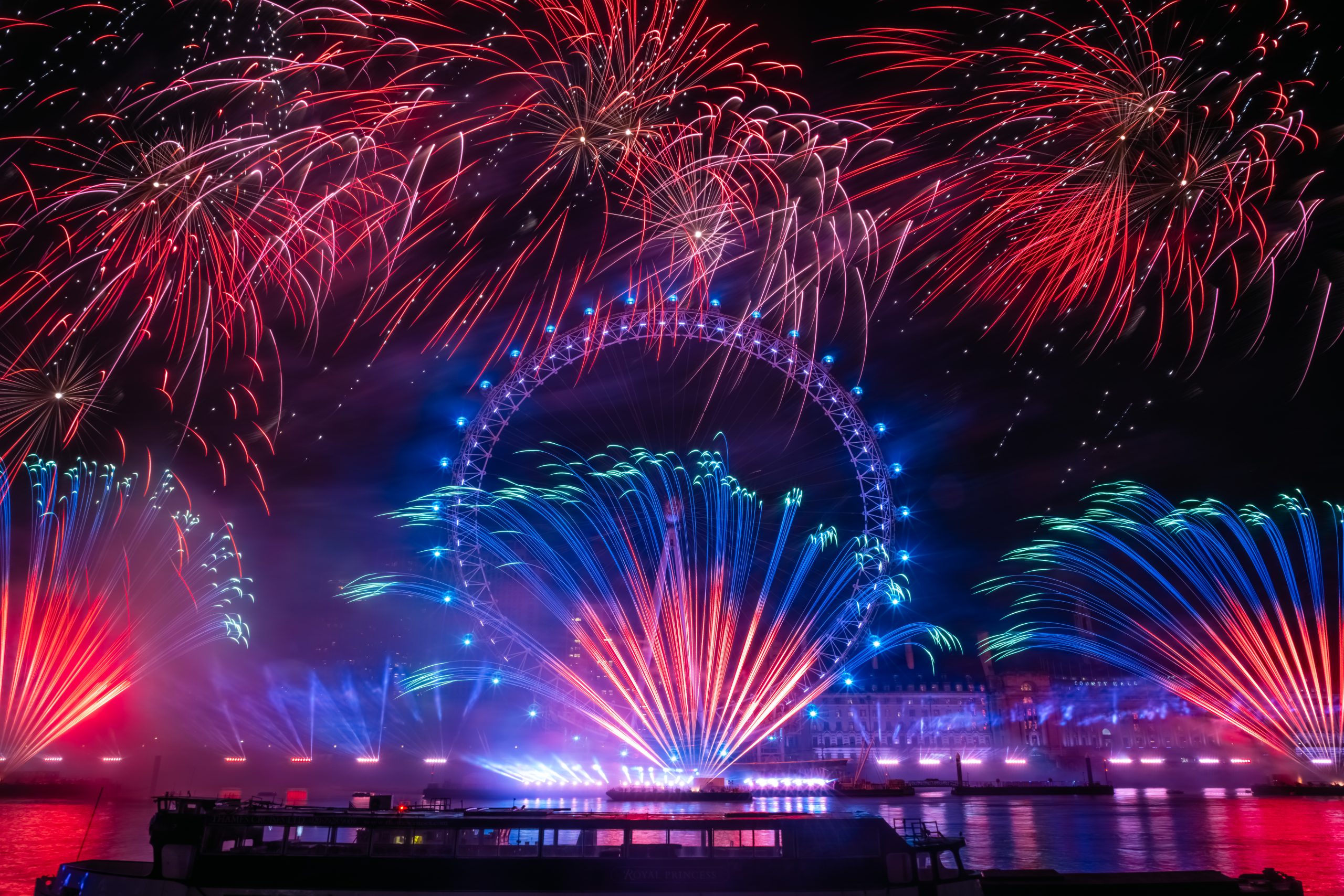 Fireworks over the London Eye