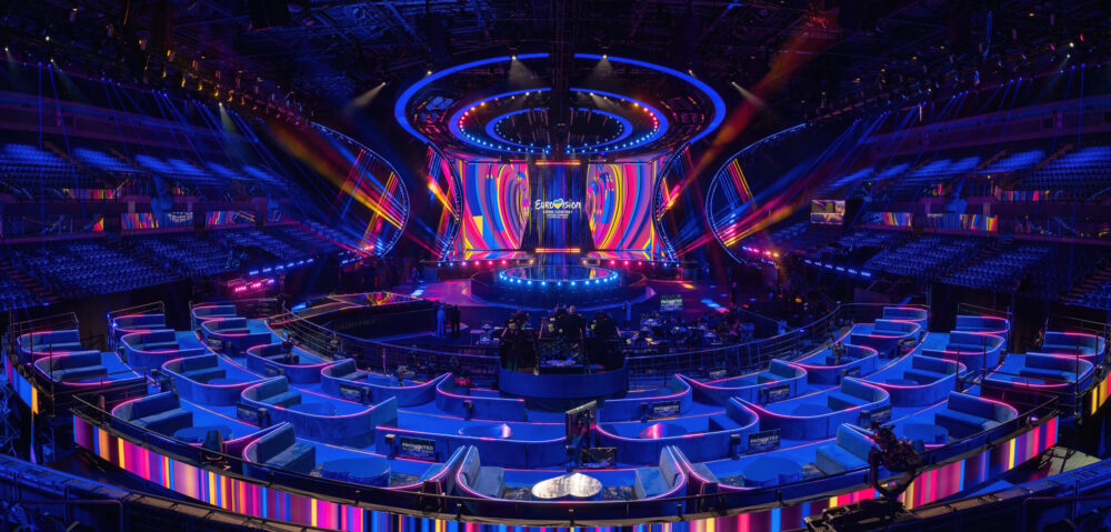 The stage at the Eurovision song contest