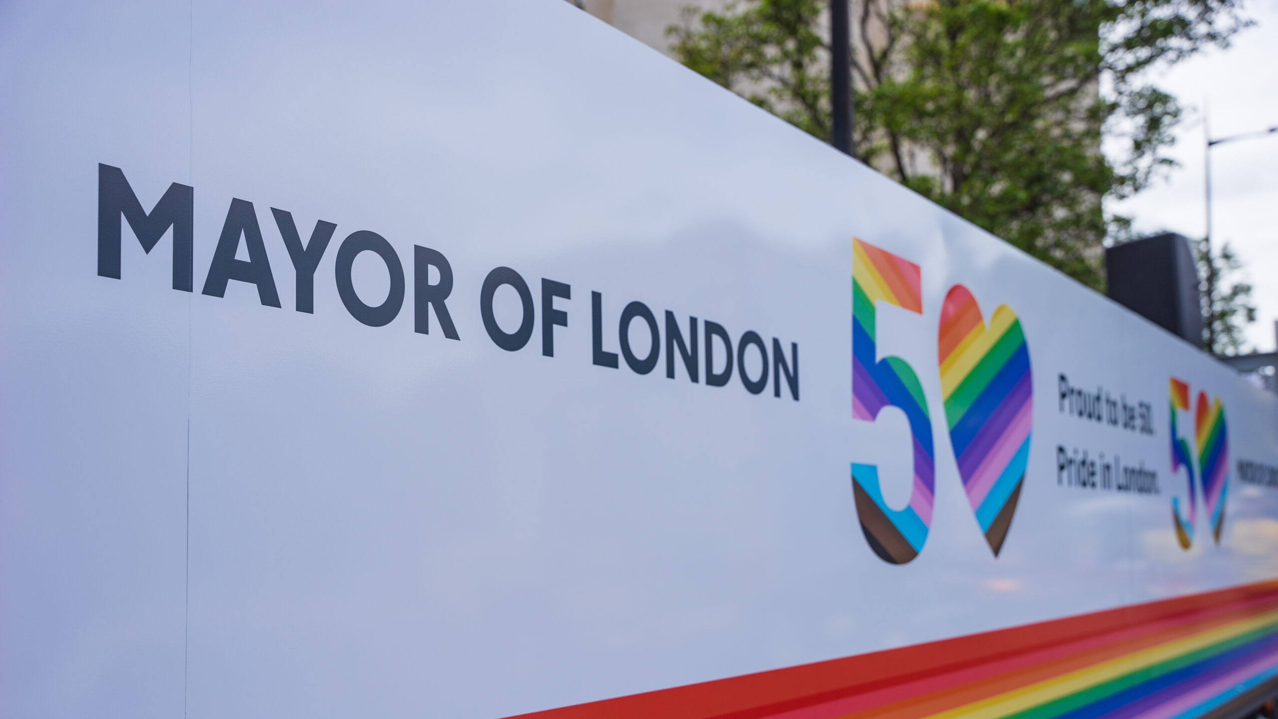 Mayor of London pride logo board