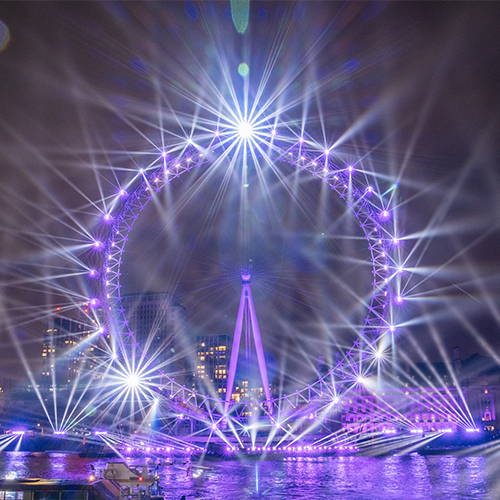 London eye lit up for NYE 2023