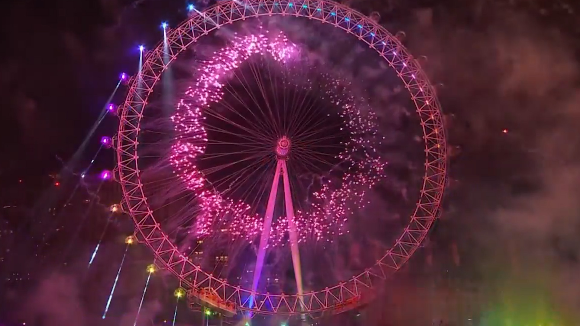 Fireworks on the London eye 2023