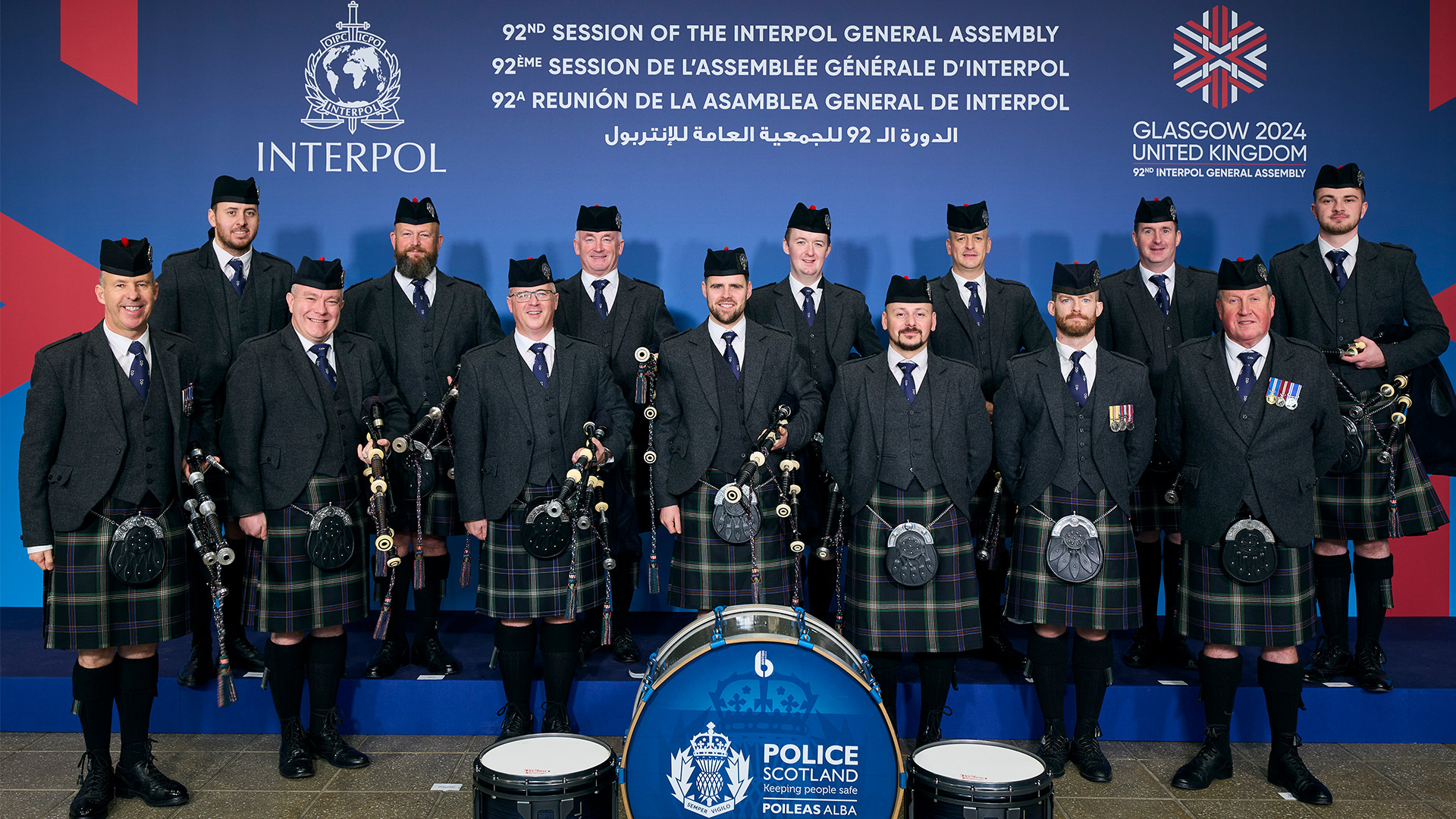 Group of Scottish pipe band