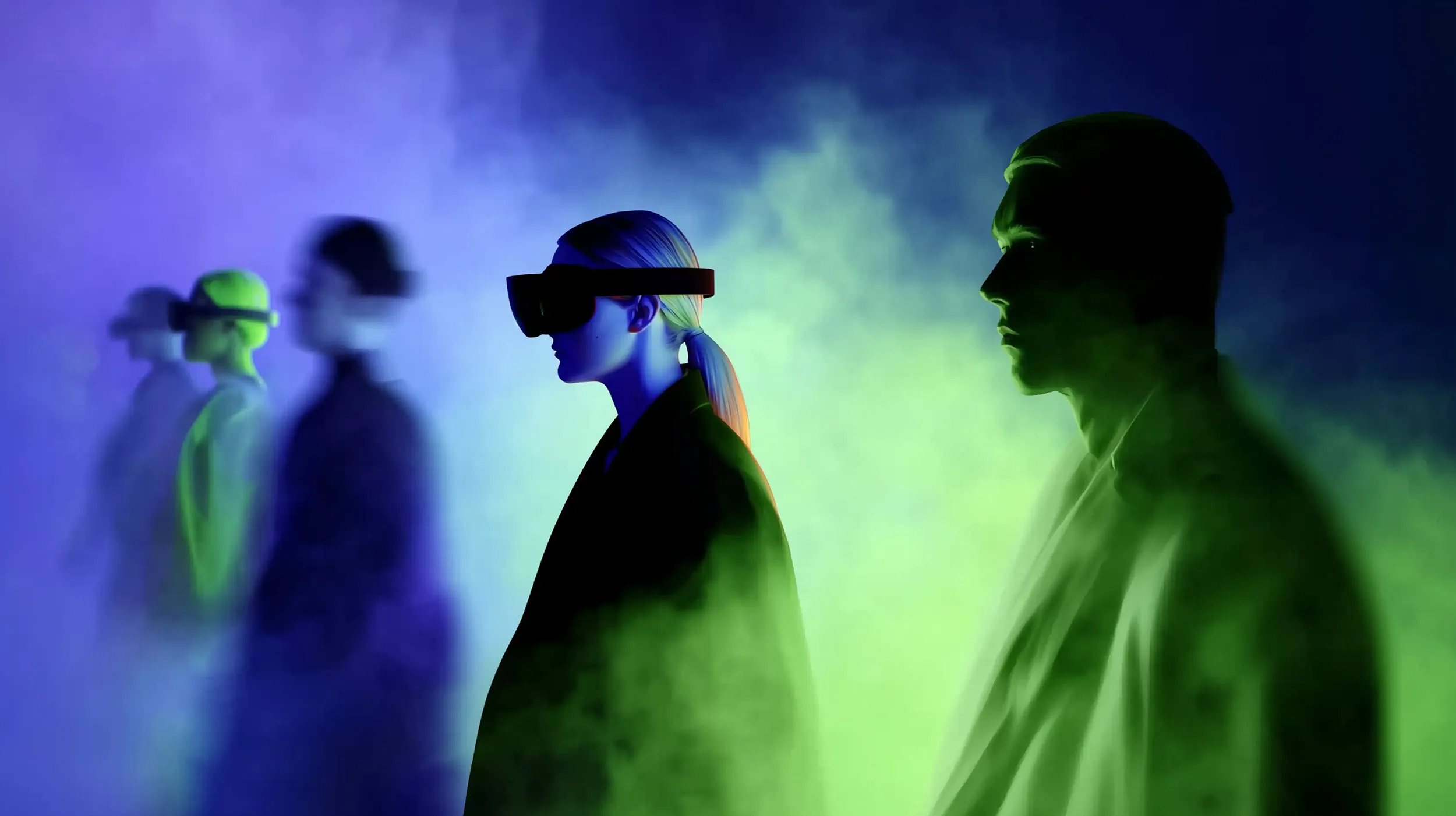 Stylistic image of people wearing VR Headset